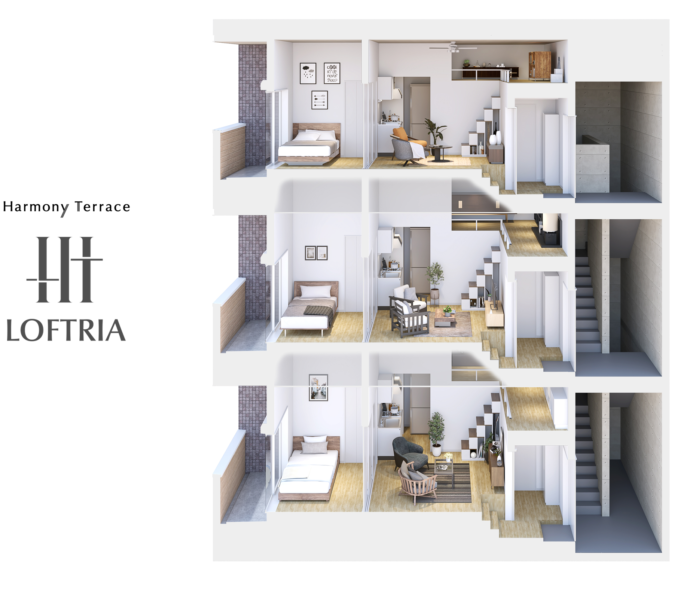 木造３階建てフルロフト「 HarmonyTerrace LOFTRIA -ロフトリア- 」誕生のメイン画像