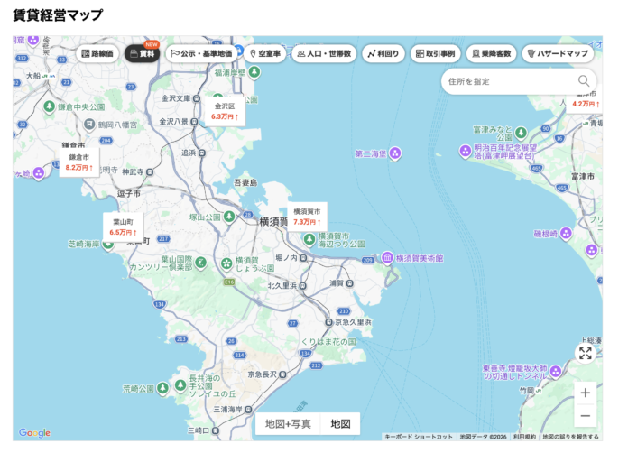 楽待、日本情報クリエイトの管理データを活用「賃貸経営マップ」にエリア別の賃料推移を追加のメイン画像