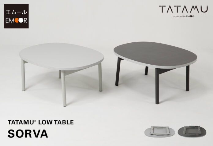 昭和の日常を支えた家具『ちゃぶ台』をトランスフォーム家具ブランドTATAMUがアップデート。たたみ心地と美しさにこだわったスマート折りたたみローテーブル「SORVA（ソルヴァ）」が新登場。のメイン画像
