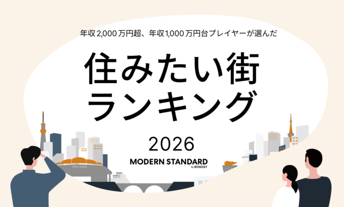 年収2,000万円超、年収1,000万円台プレイヤーが選んだ「住みたい街ランキング2026 by Modern Standard」を発表！のメイン画像