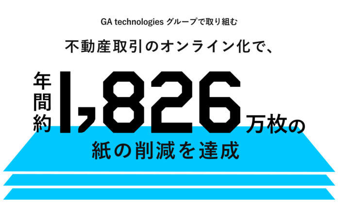 GA technologies、不動産取引のオンライン化で年間1,826万枚の紙の削減を達成のメイン画像