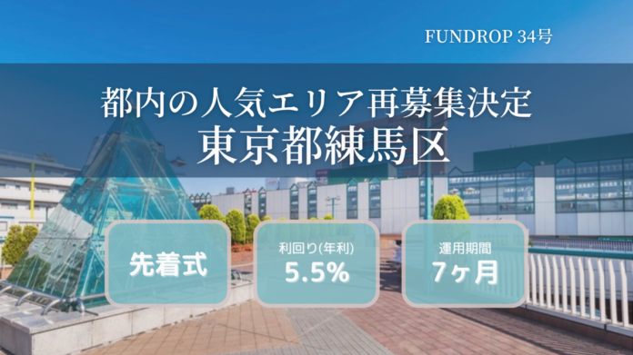 FUNDROP 34号ファンドの運用期間が終了、償還および当初想定利回り5.5%の分配を完了のメイン画像