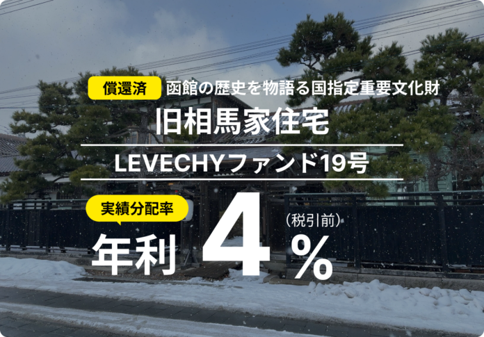 「LEVECHYファンド19号」の償還及び配当を実施｜不動産クラウドファンディング「LEVECHY（レベチー）」のメイン画像