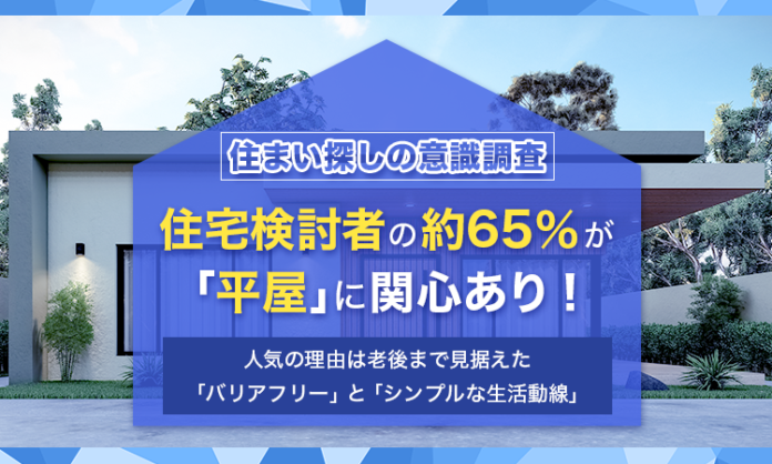 【住まい探しの意識調査】住宅検討者の約65％が「平屋」に関心あり！人気の理由は老後まで見据えた「バリアフリー」と「シンプルな生活動線」のメイン画像